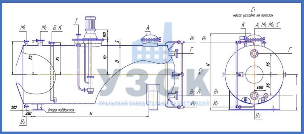 Чертеж емкости ГКК в Орле